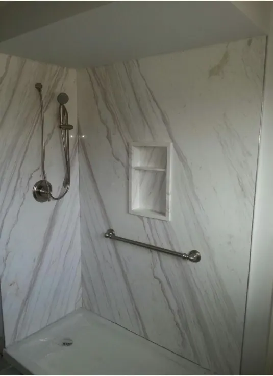 Volakas Shower With Matching Box — Bathrooms