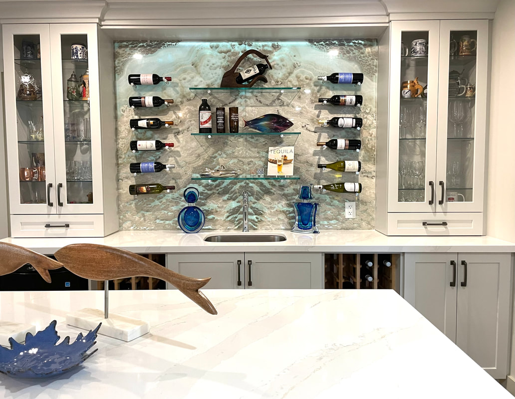 Custom wine cellar clad in thin natural stone panels by Designer Stone Panels — project 5