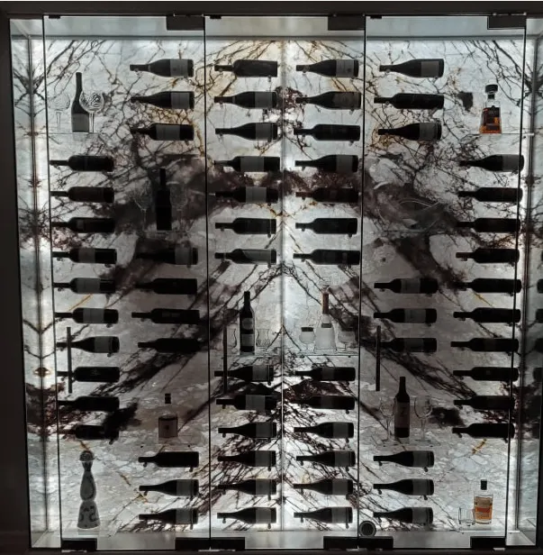 Backlit Translucent Zuliowine Cellar — Wine Cellars